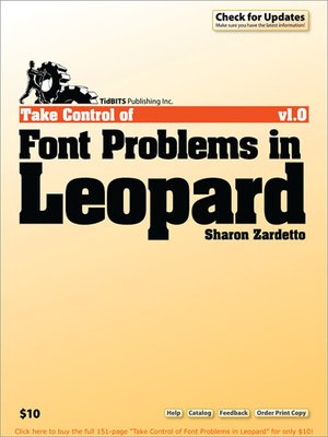 cover image of Take Control of Font Problems in Leopard